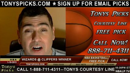 LA Clippers versus Washington Wizards Pick Prediction NBA Pro Basketball Odds Preview 1-19-2013