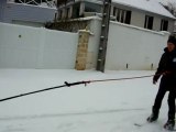 les bergers belges font du ski