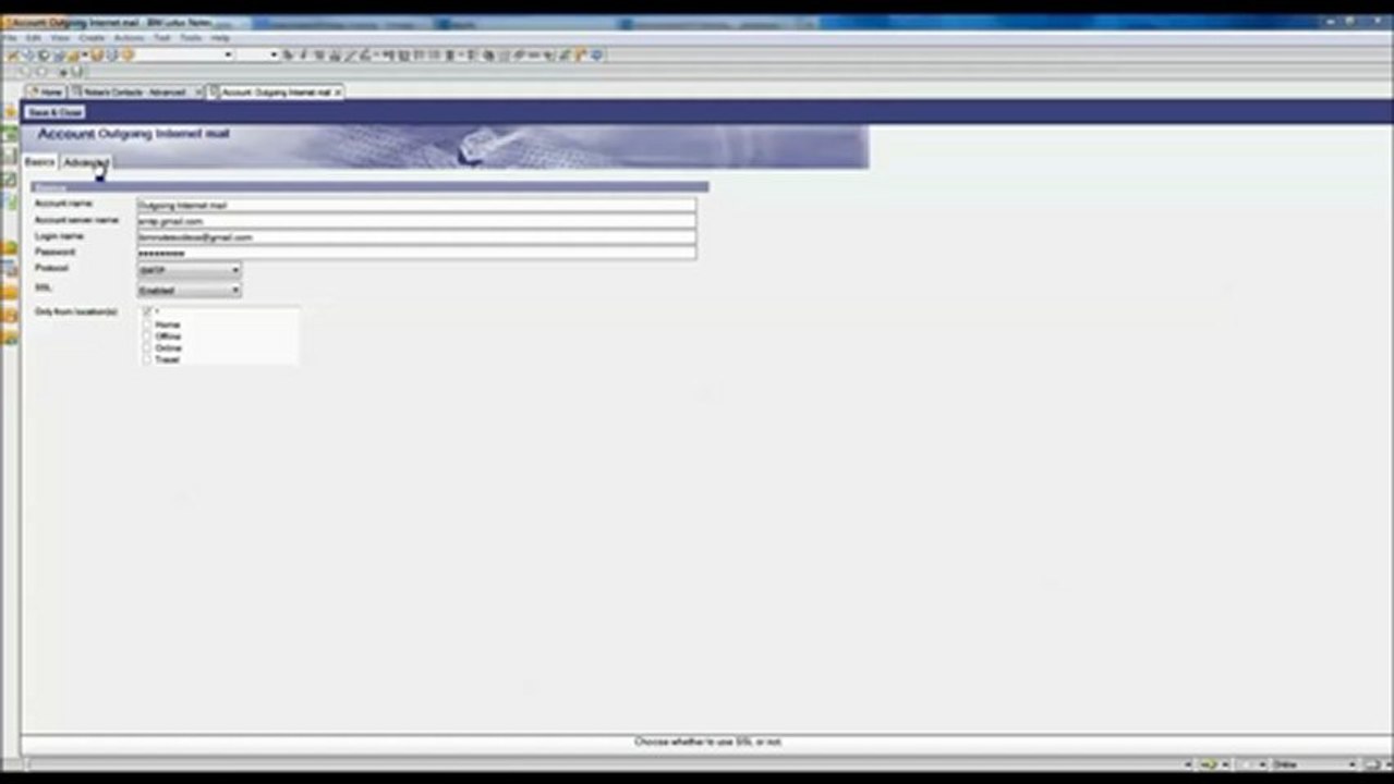 Configuring Gmail in Lotus Notes