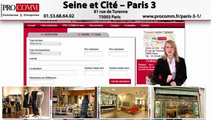 Vente commerce Paris 3ème