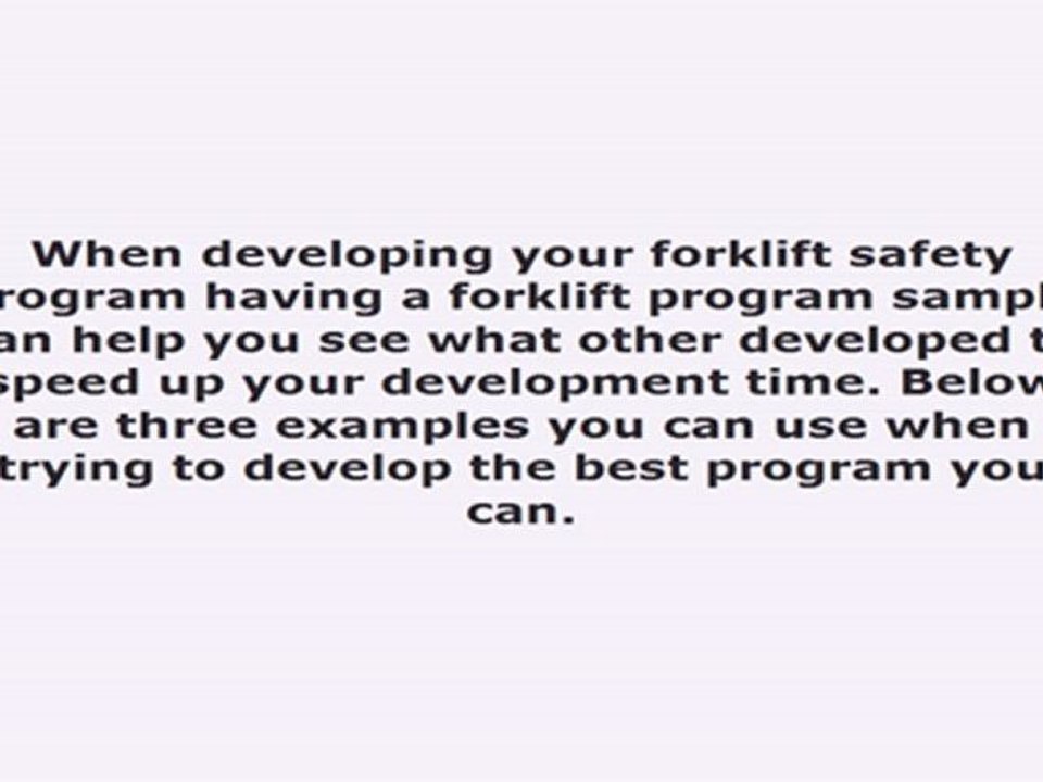 Forklift Program Example