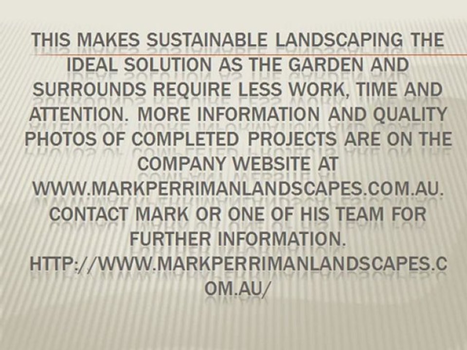 Sustainable Landscapes in Harmony with the Environment