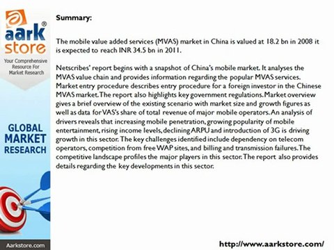 Aarkstore.in - Mobile Value Added Services - China - Telecommunications & Mobile