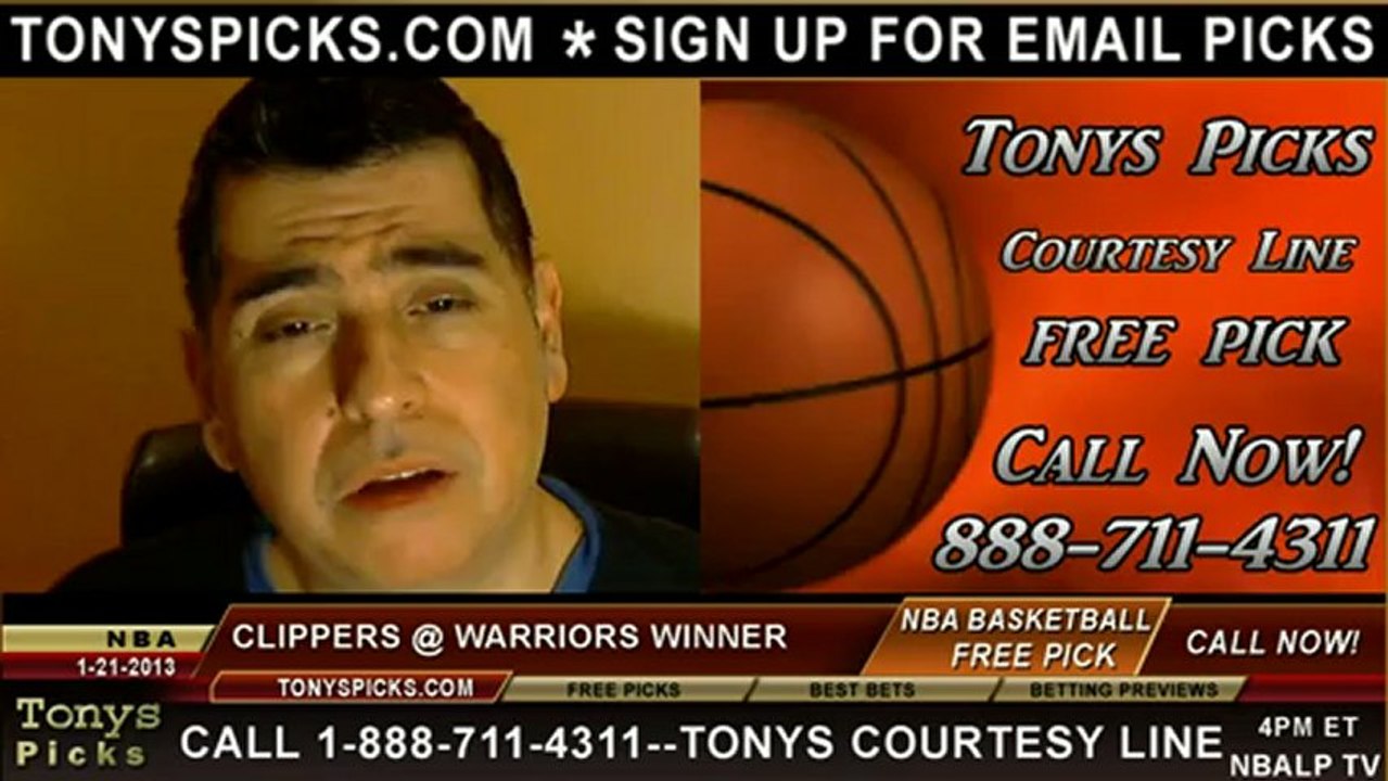 Golden St Warriors versus LA Clippers Pick Prediction NBA Pro Basketball Odds Preview 1-21-2013