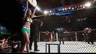 UFC Octagon Girl Camila Rodrigues de Oliveira introduces a round during the UFC on FX