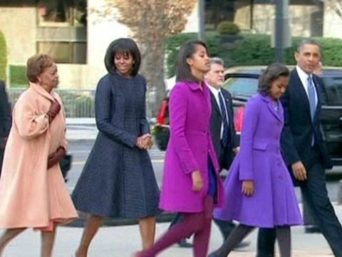 Obamas attend church before inauguration