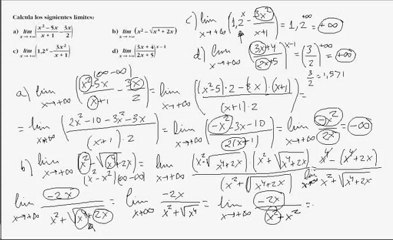 Problemas de limites( por comparacion de infinitos y otros tipos)