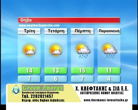 Η πρόγνωση του καιρού για την Τρίτη