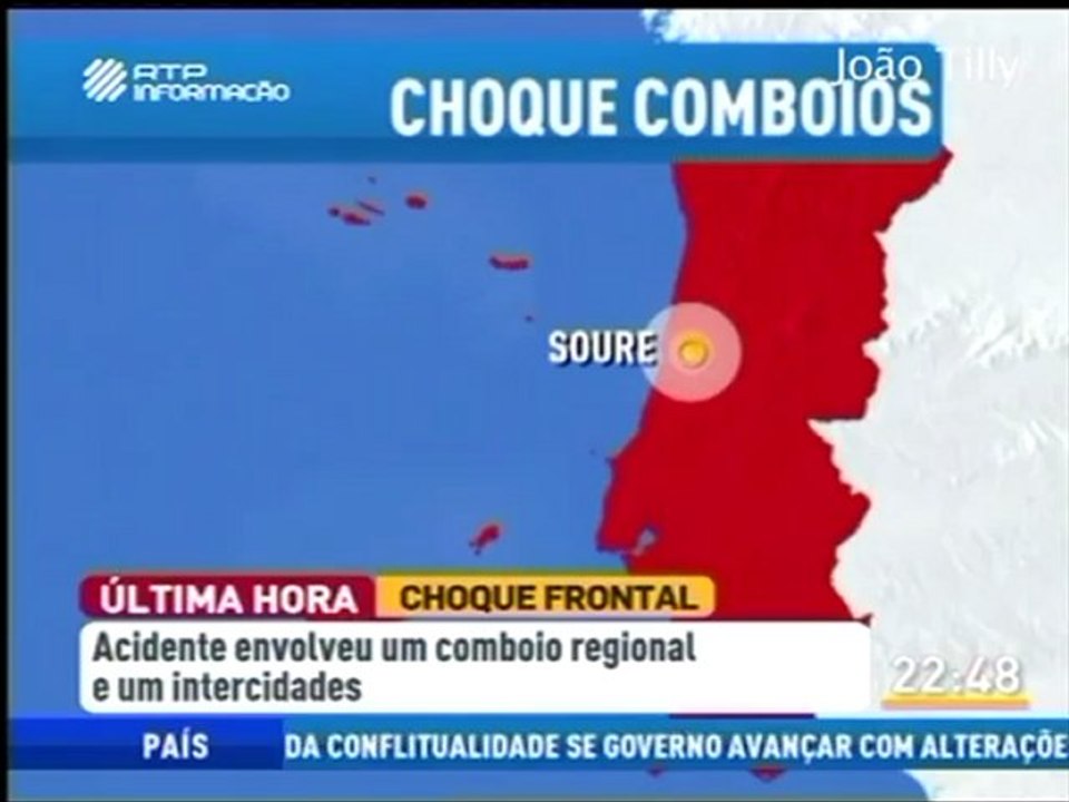 Choque de comboios em Alfarelos