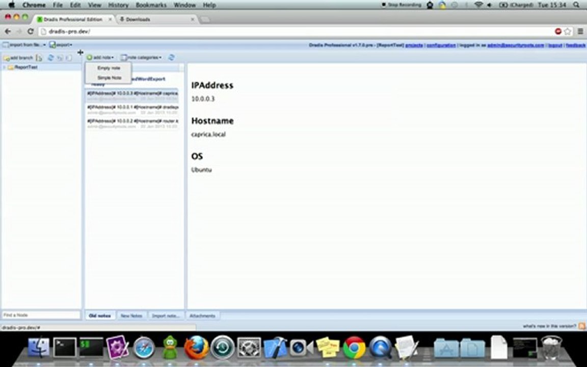 Dradis Pro note templates