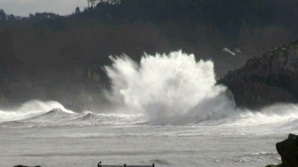 Temporal en la costa de Asturias 22 enero 2013