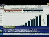 Aumentan reservas internacionales de Bolivia