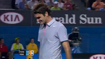 Tsonga Jumps The Net - Australian Open 2013