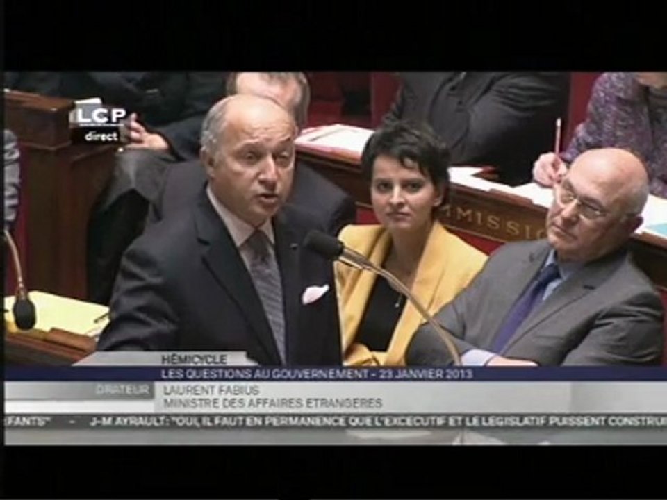 Mali - Réponse de Laurent Fabius à l'Assemblée Nationale (23/01/2013)