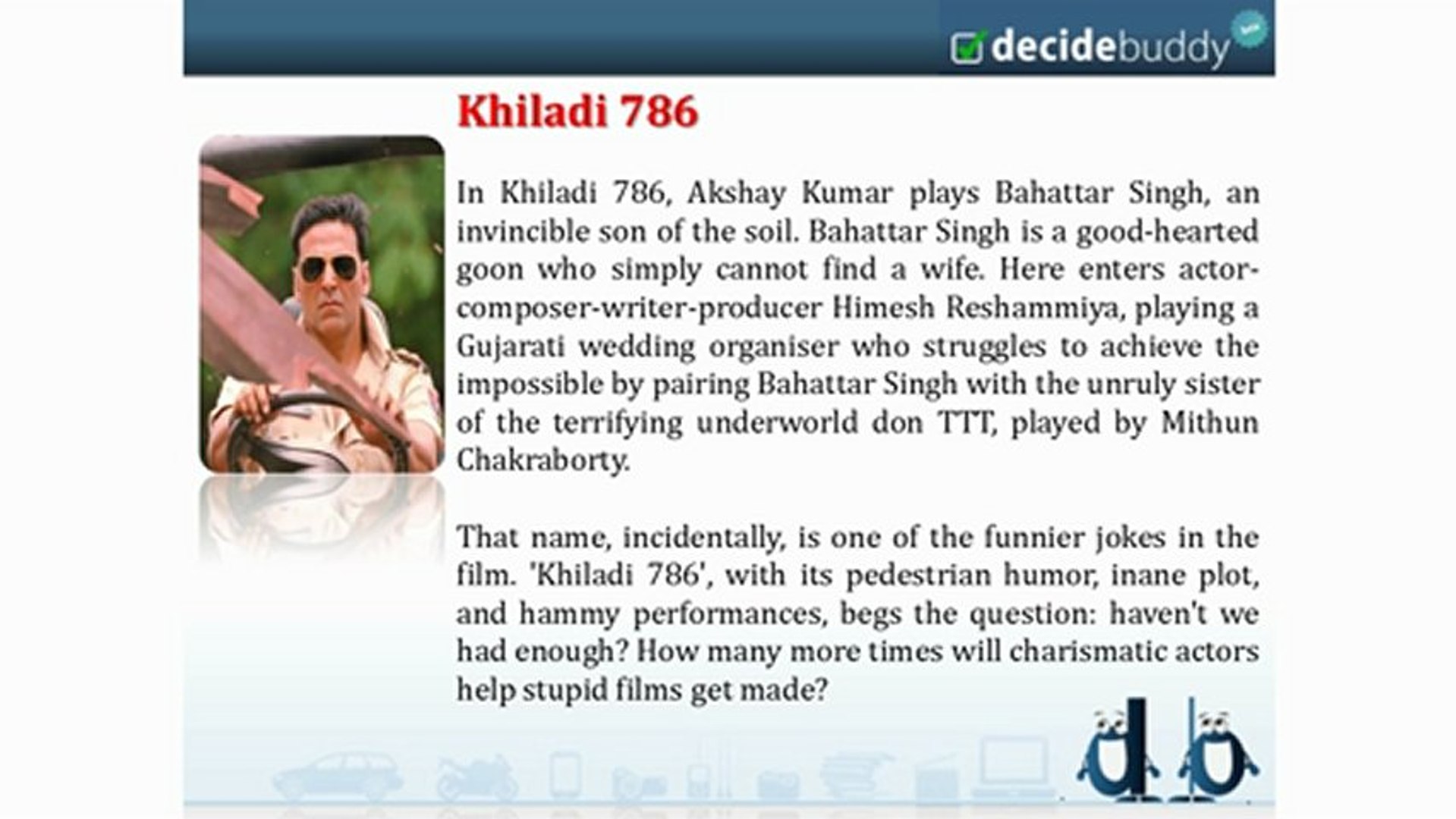 Khiladi 786 Bollywood Movie Reviews At Decidebuddy Com Video Dailymotion