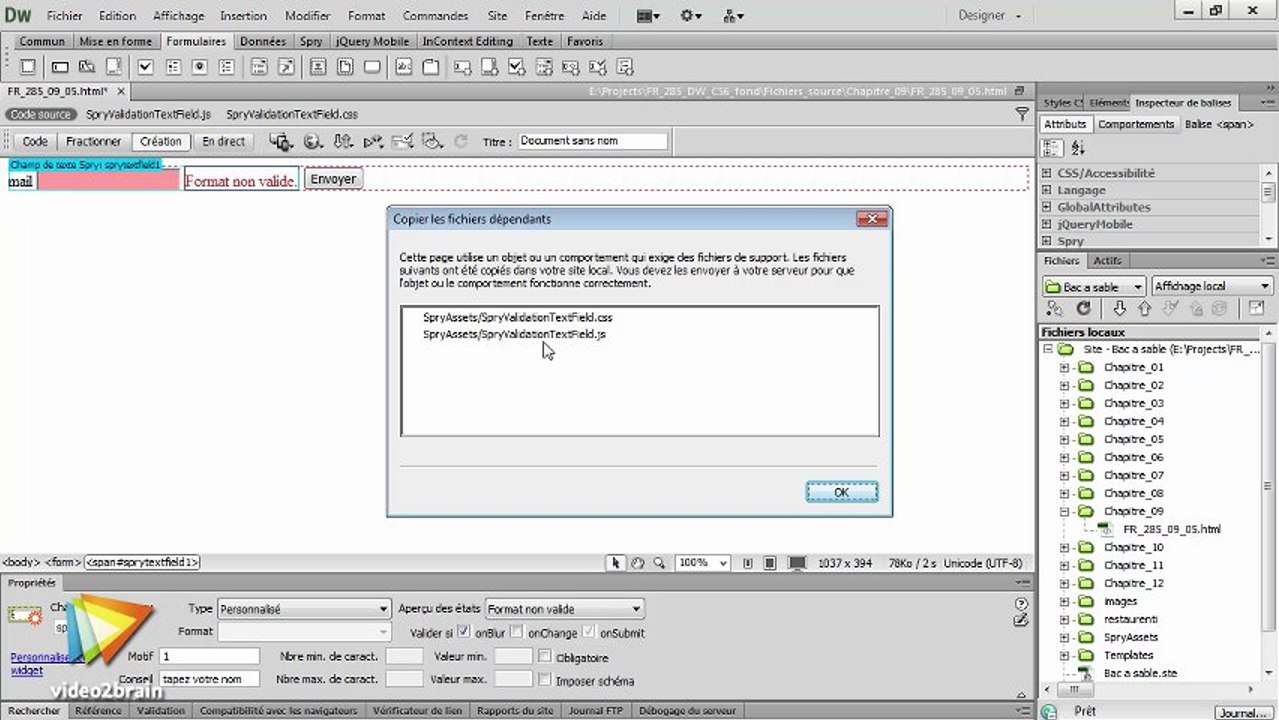 Dremweaver CS6 : Les SPRY pour valider son formulaire
