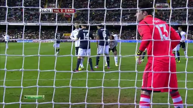 Футбол. Кубок Испании 2012-2013. Четвертьфинал. Ответный матч. Валенсия-Реал(Мадрид). 1 тайм (23.01.2013)