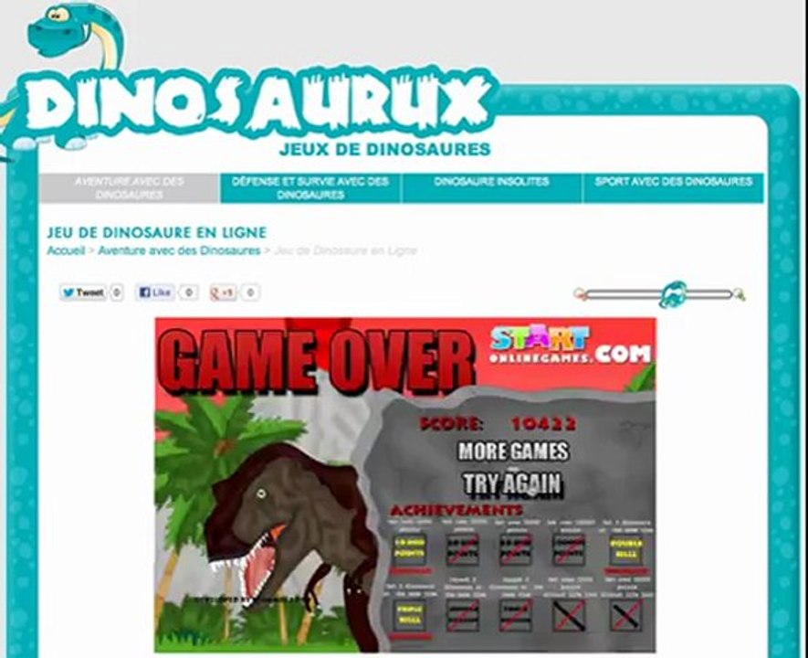 Jeu d'attaque de dinosaure