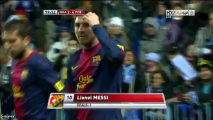 Copa: Malaga 2-4 Barça , Messi goal (24.01.2013)