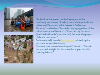 CROWN CAPITAL ECO MANAGEMENT -  Flood refugees begin returning to Jakarta