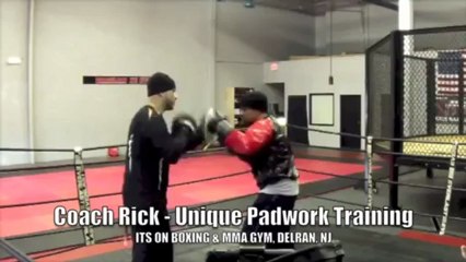 Coach Rick: "The Mittologist" at work The Roger Mayweather Padwork Drill@ Its...