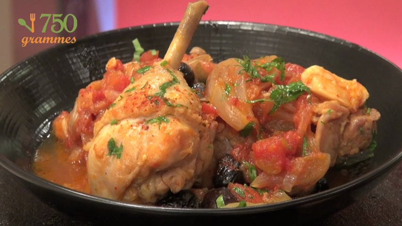 Recette de Poulet aux olives et tomates - 750 Grammes