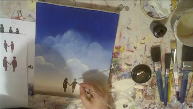 Modern art Beach Painting tutorial We found love contemporary art