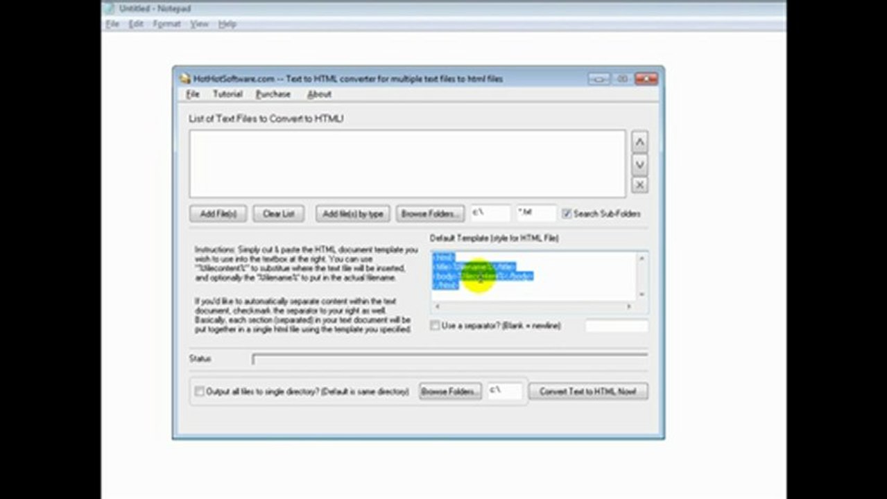 How to Text to HTML converter for multiple text files to html files