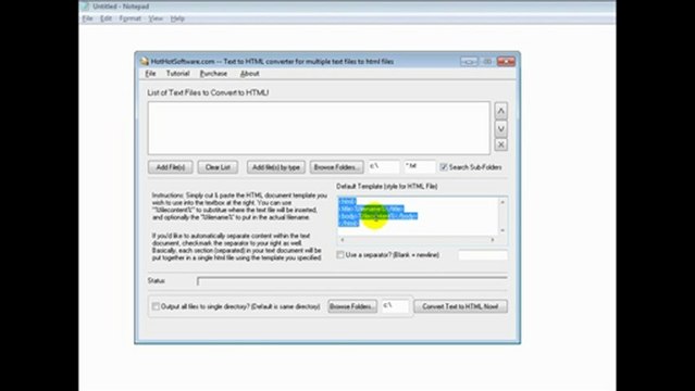 How to Text to HTML converter for multiple text files to html files