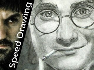 Harry Potter smoking a joint! Speed Drawing portrait