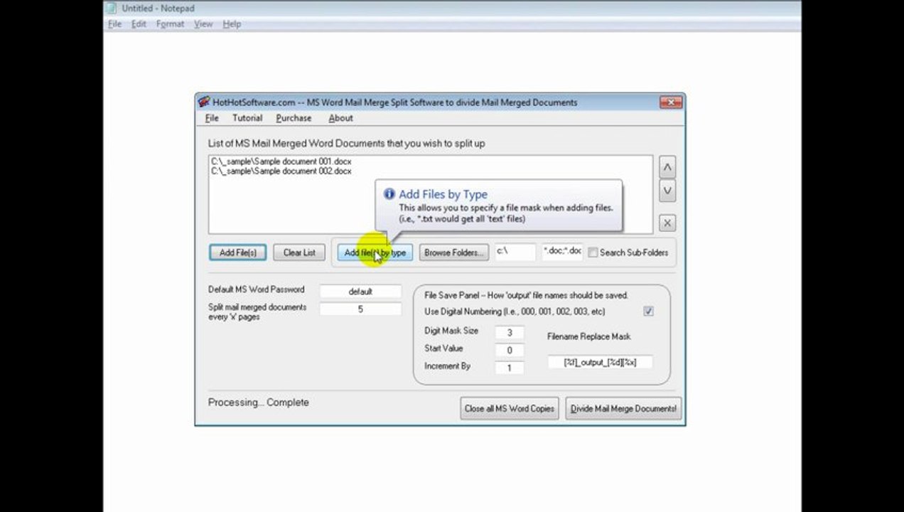 How to MS Word Mail Merge Split Software to divide Mail Merged Documents
