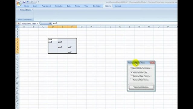 How to remove blank rows or blank columns from an excel spreadsheet