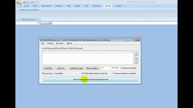 How to print multiple excel spreadsheets at once (including active sheets)