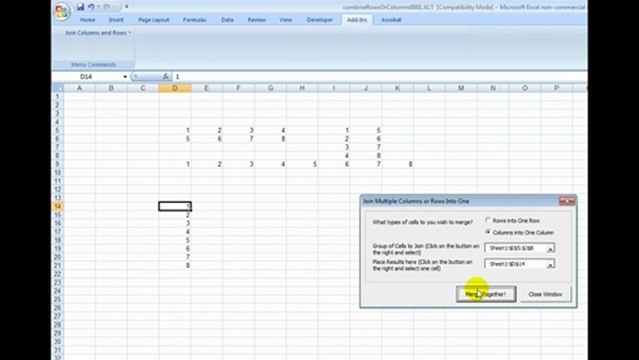 How to join columns in excel and how to join rows in Microsoft Excel