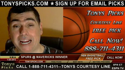 Dallas Mavericks versus San Antonio Spurs Pick Prediction NBA Pro Basketball Odds Preview 1-25-2013