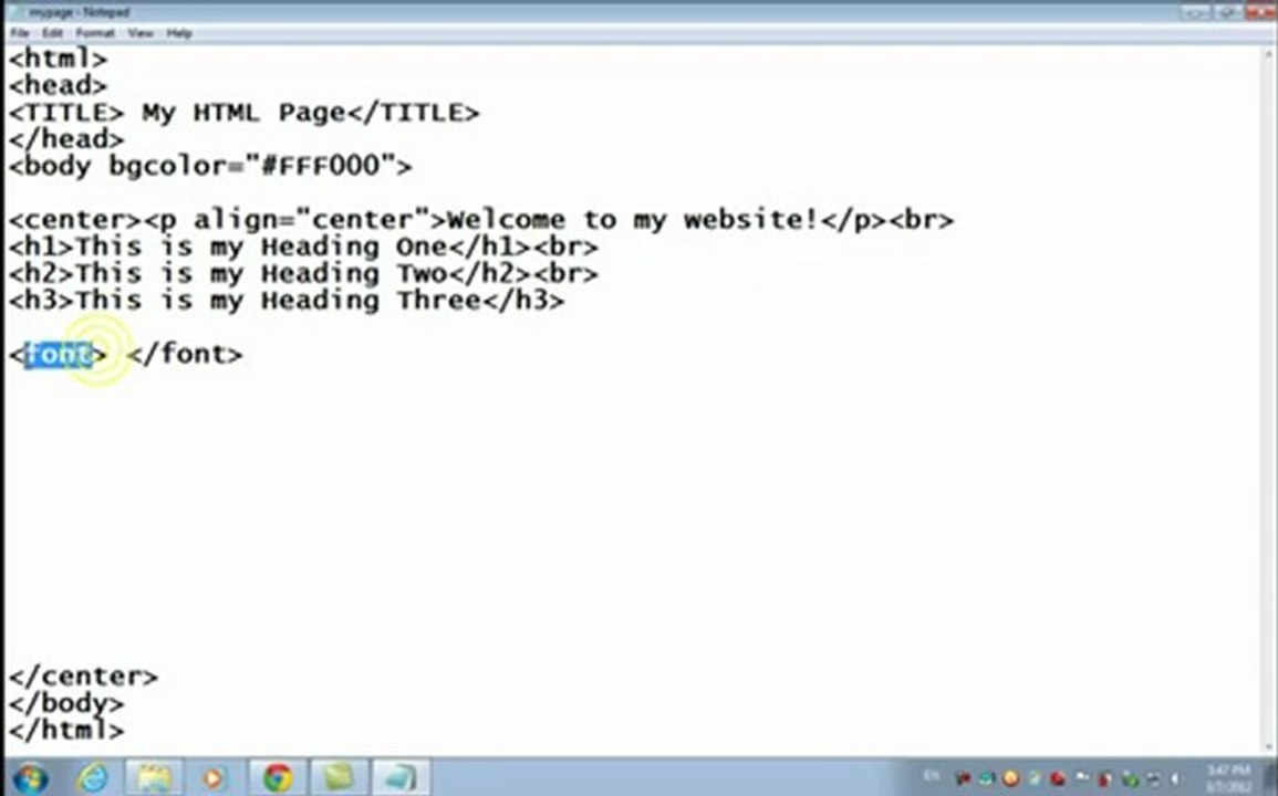 HTML Tutorials in Urdu Tags Class 2