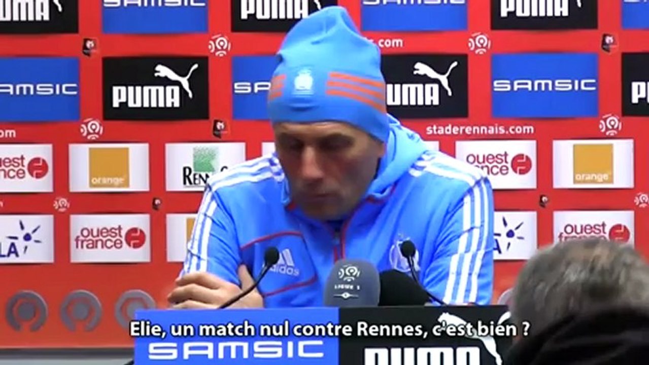 La réaction d'Elie Baup après Rennes-OM (2-2)
