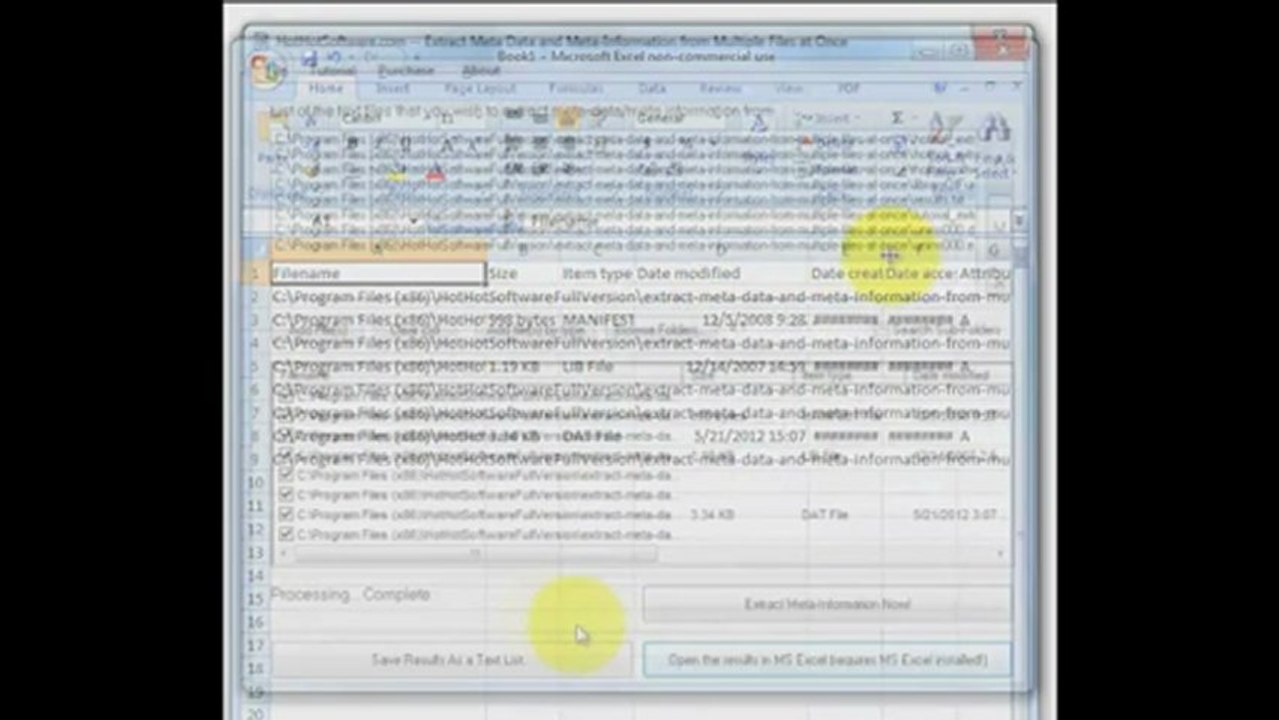 How to Extract Meta Data and Meta-Information from Multiple Files at Once