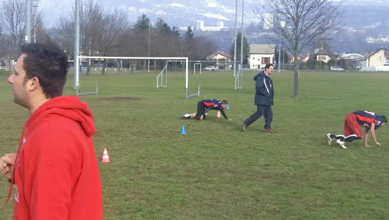 entrainement cadet Avalanches Aigles 26-01-13 echauffement