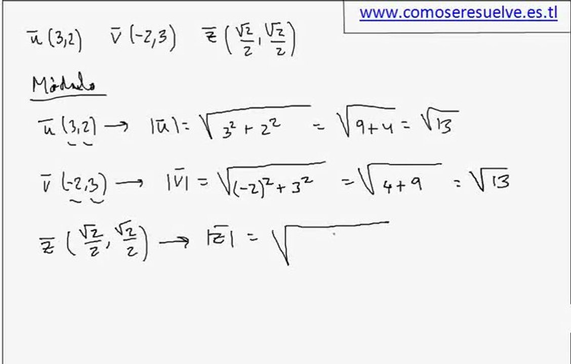 Modulo de un vector