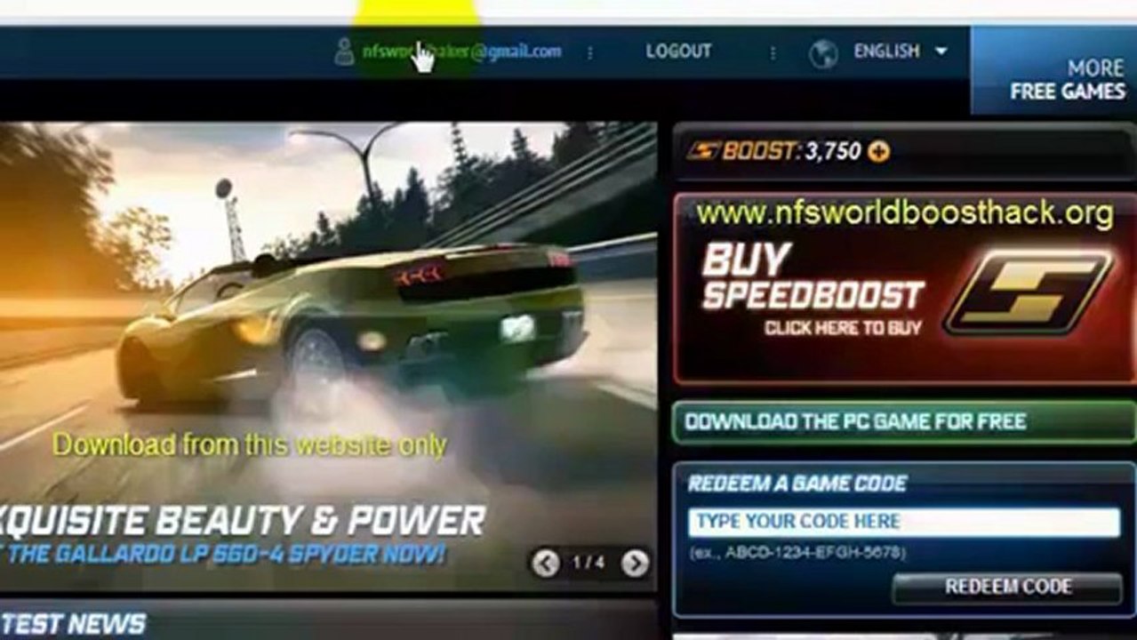 NFS World: how to get free Boost