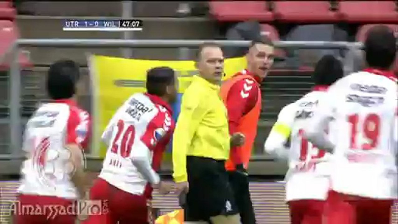 48' Doelpunt Anouar Kali, FC Utrecht - Willem II, 1-0