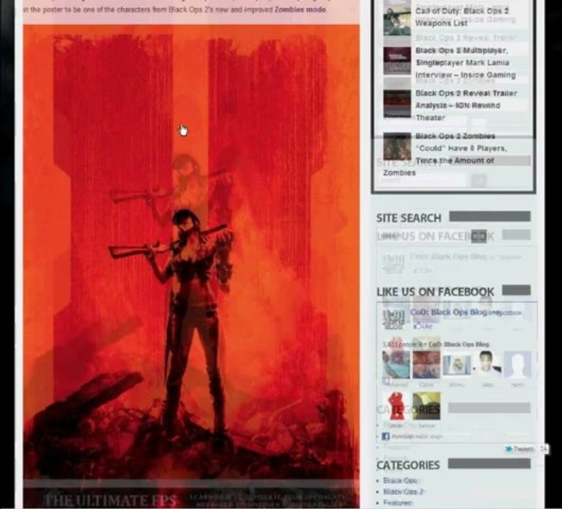 Black Ops 2 NEW Female Character In Zombies | Pre-Order Poster Released Zombies On Reverse Side|