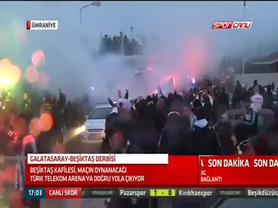 Beşiktaş'lı Taraftarlar Ümraniye'yi yaktı