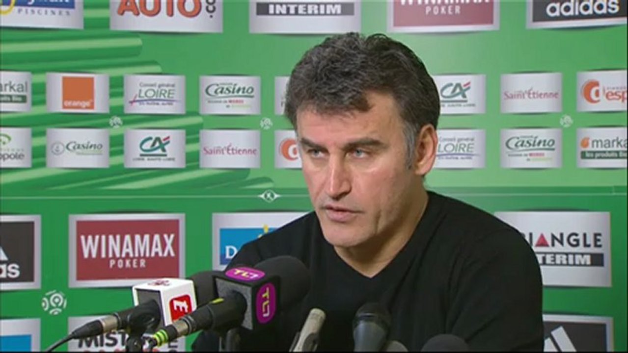 Conférence de presse AS Saint-Etienne - SC Bastia : Christophe  GALTIER (ASSE) - Frédéric HANTZ (SCB) - saison 2012/2013