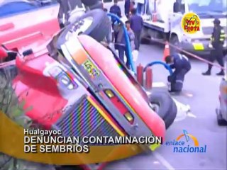 Cajamarca Denuncian contaminacion en sembrios tras caída de camion con petroleo
