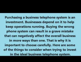 Business Telephone Systems - Things to Consider
