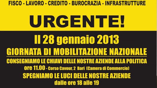 Anche le aziende di Andria spengono le luci delle vetrine per la giornata di mobilitazione nazionale
