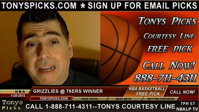 Philadelphia 76ers versus Memphis Grizzlies Pick Prediction NBA Pro Basketball Odds Preview 1-28-2013