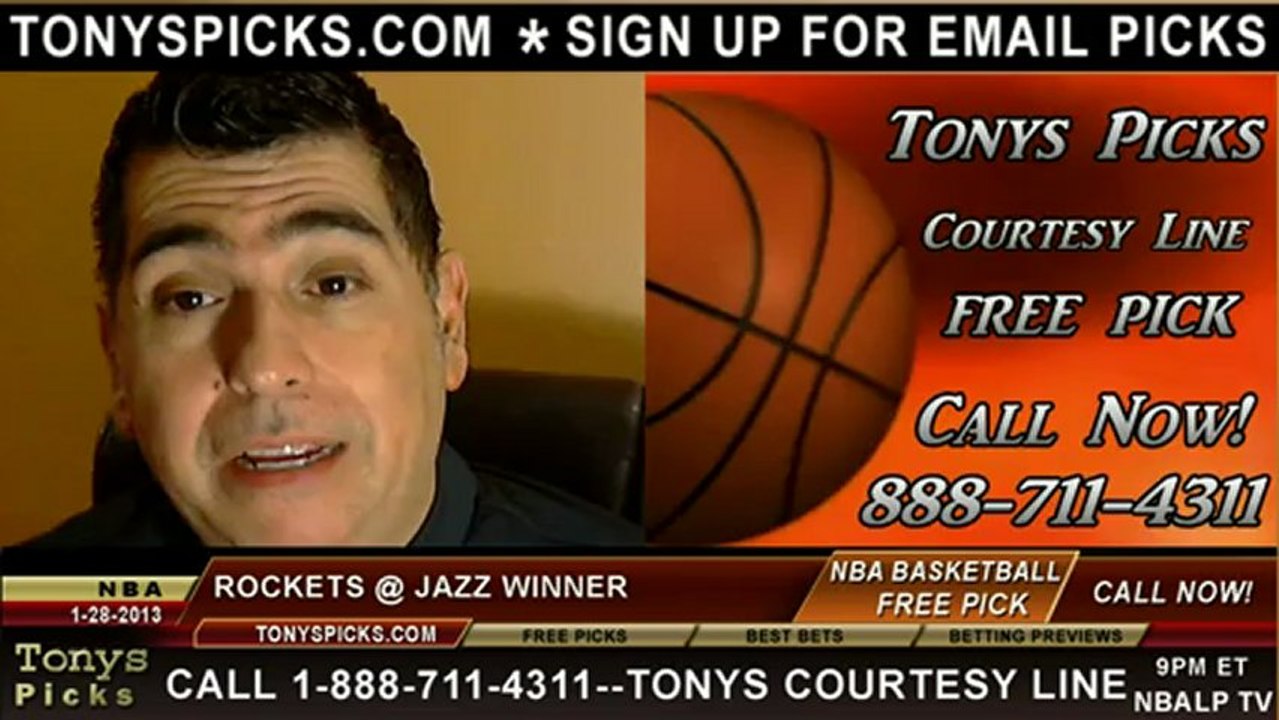 Utah Jazz versus Houston Rockets Pick Prediction NBA Pro Basketball Odds Preview 1-28-2013